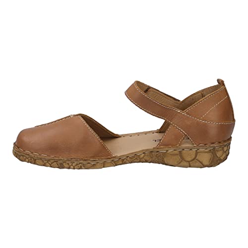 Josef Seibel Damen Riemchensandalen Rosalie 42,Weite G (Normal),bequem,flach,sommerschuhe,freizeitschuhe,offene schuhe,cognac,44 EU von Josef Seibel