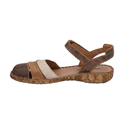 Josef Seibel Damen Riemchensandalen Rosalie 44,Weite G (Normal),flach,Sommerschuhe,Freizeitschuhe,offene Schuhe,Braun (Brandy-Multi),39 EU von Josef Seibel