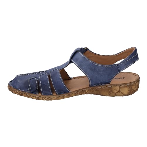 Josef Seibel Damen Riemchensandalen Rosalie 48,Weite G (Normal),Sandaletten,Sommersandalen,bequem,flach,Sommerschuhe,Blau (Ocean),41 EU von Josef Seibel