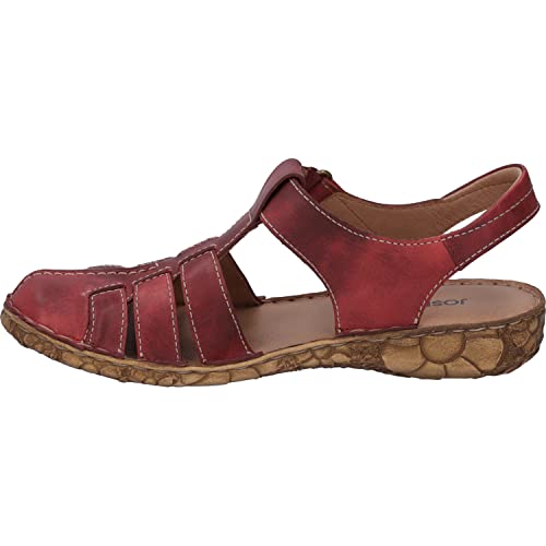 Josef Seibel Damen Riemchensandalen Rosalie 48,Weite G (Normal),flach,Sommerschuhe,Freizeitschuhe,offene Schuhe,Strandschuhe,rot,38 EU von Josef Seibel