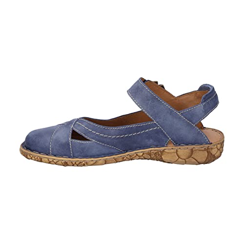 Josef Seibel Damen Riemchensandalen Rosalie 49,Weite G (Normal),Sommerschuhe,Freizeitschuhe,offene Schuhe,Strandschuhe,Blau (Ocean),39 EU von Josef Seibel