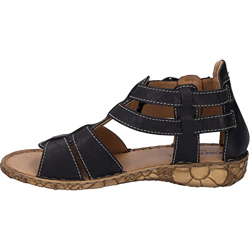 Josef Seibel Damen Riemchensandalen Rosalie 51,Weite G (Normal),bequem,flach,sommerschuhe,freizeitschuhe,offene schuhe,schwarz,40 EU von Josef Seibel