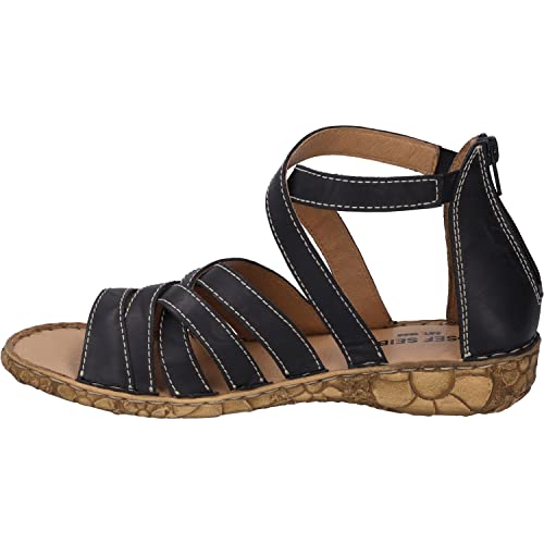 Josef Seibel Damen Riemchensandalen Rosalie 53,Weite G (Normal),Sandaletten,Sommersandalen,bequem,flach,Sommerschuhe,schwarz,36 EU von Josef Seibel