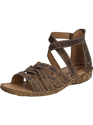 Josef Seibel Damen Riemchensandalen Rosalie 53,Weite G (Normal),Sommersandalen,bequem,flach,Sommerschuhe,Freizeitschuhe,Braun (Brandy),37 EU von Josef Seibel