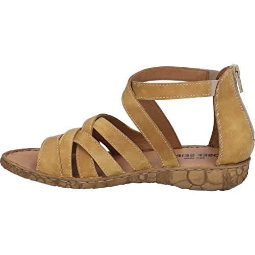 Josef Seibel Damen Riemchensandalen Rosalie 53,Weite G (Normal),bequem,flach,sommerschuhe,freizeitschuhe,offene schuhe,Orange (amber),39 EU von Josef Seibel