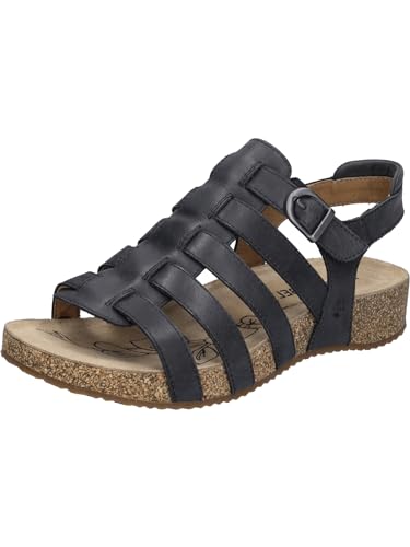 Josef Seibel Damen Riemchensandalen Tonga 81, Frauen Sandalen,Weite G (Normal),Strandschuhe,römersandalen,Sandaletten,schwarz,41 EU von Josef Seibel
