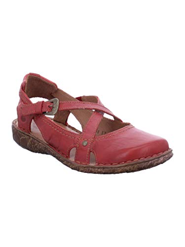 Josef Seibel Damen Sandalen Rosalie.13, Frauen Halbschuhe,offen,Übergröße,Leder,Kurzschaft,Basic,klassisch,luftig,weiblich,Hibiskusrot,44 EU / 9.5 UK von Josef Seibel