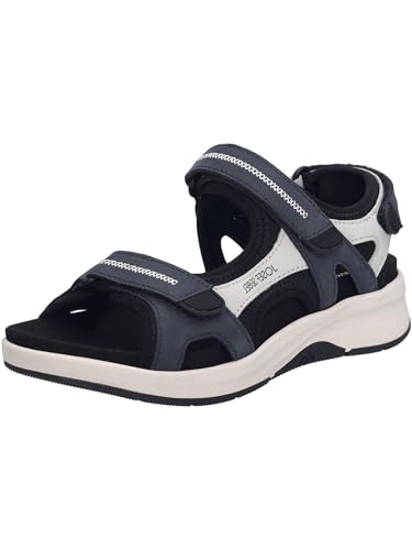 Josef Seibel Damen Sandaletten Estelle 02,Weite G (Normal),Wechselfußbett,t-spange,Sommerschuhe,Freizeitschuhe,dunkelblau-Multi,39 EU von Josef Seibel