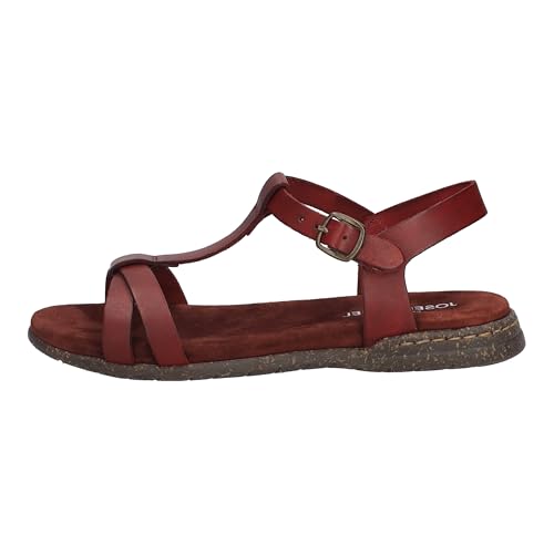Josef Seibel Damen Sandaletten Fabricia 01, Frauen Sandalen,Weite G (Normal),Sommersandalen,bequem,flach,Sommerschuhe,Rubin,38 EU von Josef Seibel