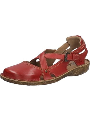 Josef Seibel Damen Sandaletten Rosalie 13, Frauen Sandalen,Weite G (Normal),Sommersandalen,bequem,flach,Sommerschuhe,Rubin,44 EU von Josef Seibel