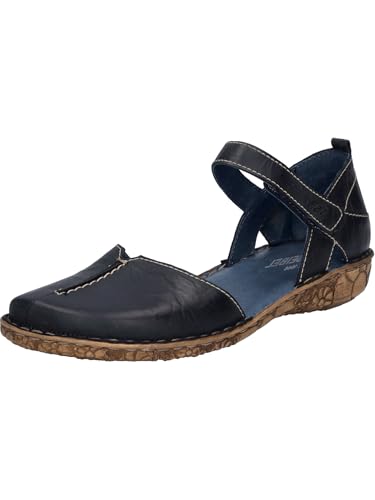 Josef Seibel Damen Sandaletten Rosalie 42, Frauen Sandalen,Weite G (Normal),Klettverschluss,Sommerschuhe,Strandschuhe,dunkelblau,37 EU von Josef Seibel
