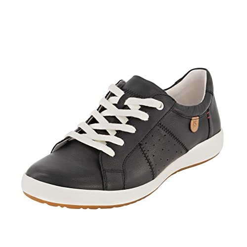 Josef Seibel Damen Schnürschuhe Caren.01, Frauen Halbschuhe,Sneaker,Leder,Freizeitschuhe,uebergangsschuhe,schnürschuhe,Leder,Schwarz,42 EU / 8 UK von Josef Seibel