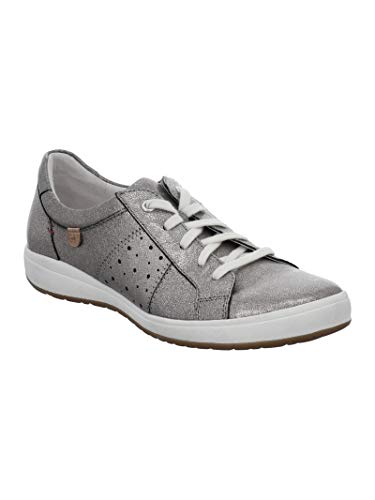 Josef Seibel Damen Schnürschuhe Caren.01, Frauen Halbschuhe,Sneaker,Leder,Freizeitschuhe,uebergangsschuhe,schnürschuhe,Weite G,Silber,45 EU / 10 UK von Josef Seibel