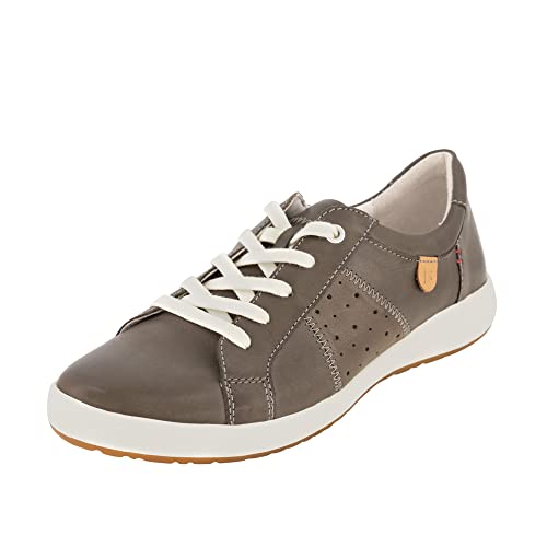 Josef Seibel Damen Schnürschuhe Caren.01, Frauen Halbschuhe,Sneaker,Leder,herausnehmbare,Innensohle,Used-Look,sportlich,weiblich,Grau,37 EU / 4 UK von Josef Seibel