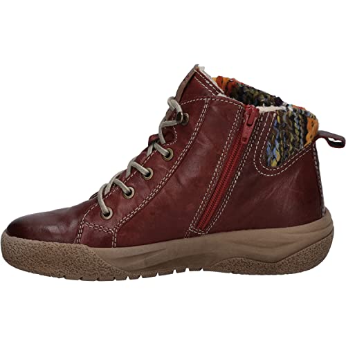 Josef Seibel Damen Schnürstiefeletten Alina 52,Weite G (Normal),Wechselfußbett,wasserdicht,halbstiefel,kurzstiefel,Rot (bordo-kombi),42 EU von Josef Seibel