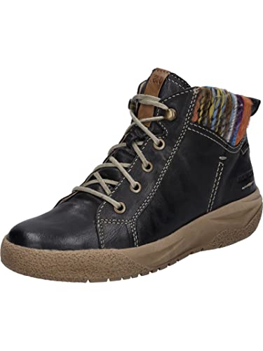 Josef Seibel Damen Schnürstiefeletten Alina 52,Weite G (Normal),Wechselfußbett,wasserdicht,Kurzstiefel,schwarz-Kombi,42 EU von Josef Seibel