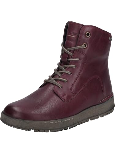 Josef Seibel Damen Schnürstiefeletten Anna 51,Weite H (Weit),Wechselfußbett,wasserdicht,reißverschluss,Boots,Stiefel,Plum,38 EU von Josef Seibel