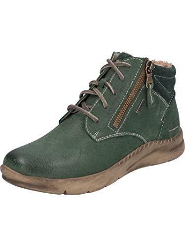 Josef Seibel Damen Schnürstiefeletten Conny 52,Weite G (Normal),Wechselfußbett,wasserdicht,reißverschluss,Boots,Stiefel,grün,42 EU von Josef Seibel