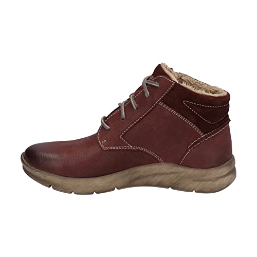 Josef Seibel Damen Schnürstiefeletten Conny 52,Weite G (Normal),Wechselfußbett,wasserdicht,reißverschluss,bootee,Rot (bordeaux),42 EU von Josef Seibel