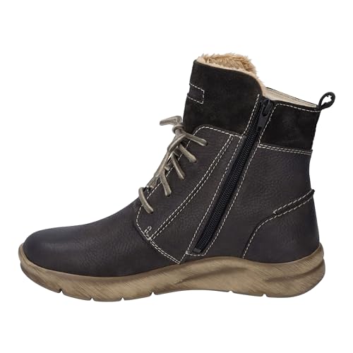 Josef Seibel Damen Schnürstiefeletten Conny 53,Weite G (Normal),Wechselfußbett,wasserdicht,Stiefel,Bootee,Booties,Grau (Titan),42 EU von Josef Seibel