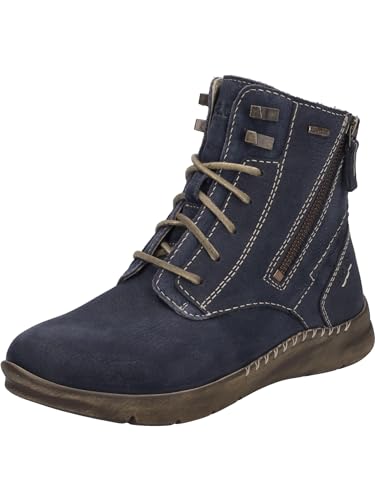 Josef Seibel Damen Schnürstiefeletten Conny 55,Weite G (Normal),Wechselfußbett,wasserdicht,Stiefel,Bootee,Booties,Ocean,37 EU von Josef Seibel