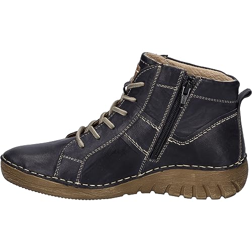 Josef Seibel Damen Schnürstiefeletten Felicia 01,Weite G (Normal),Wechselfußbett,bootee,booties,halbstiefel,Blau (ocean-kombi),44 EU von Josef Seibel