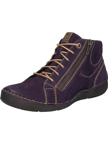 Josef Seibel Damen Schnürstiefeletten Fergey 67,Weite G (Normal),Wechselfußbett,Stiefel,Bootee,Booties,halbstiefel,Purple,39 EU von Josef Seibel