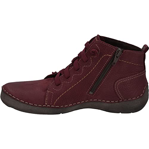 Josef Seibel Damen Schnürstiefeletten Fergey 86,Weite G (Normal),Wechselfußbett,reißverschluss,Stiefel,Bootee,Rot (Bordeaux),39 EU von Josef Seibel