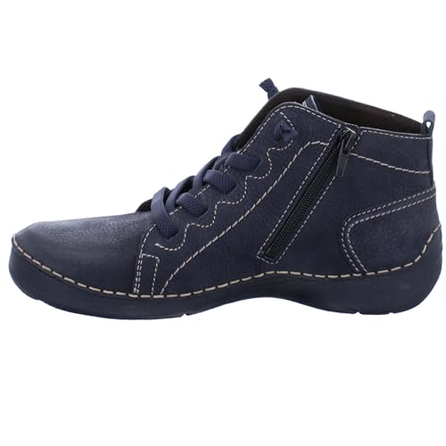 Josef Seibel Damen Schnürstiefeletten Fergey 86,Weite G (Normal),Wechselfußbett,schnürboots,reißverschluss,Boots,Blau (Ocean),35 EU von Josef Seibel