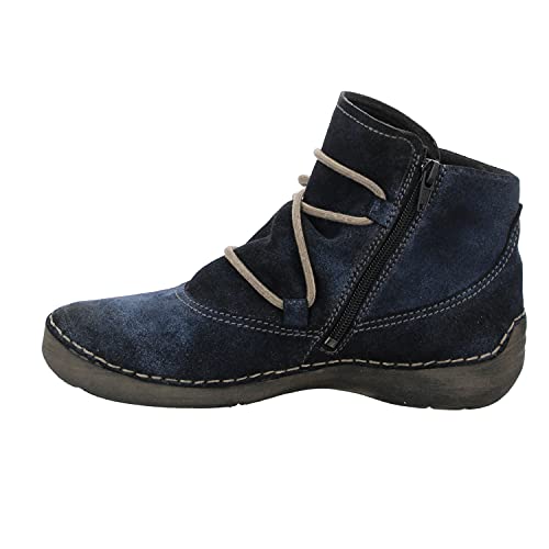 Josef Seibel Damen Schnürstiefeletten Fergey 99,Weite G (Normal),lose Einlage,schnürboots,reißverschluss,women's,woman,lady,Blau (ocean),41 EU / 7 UK von Josef Seibel