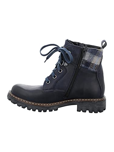 Josef Seibel Damen Schnürstiefeletten Marta 52,Weite G (Normal),lose Einlage,wasserdicht,Boots,Stiefel,Bootee,Booties,Blau (Jeans-Kombi),36 EU / 3 UK von Josef Seibel