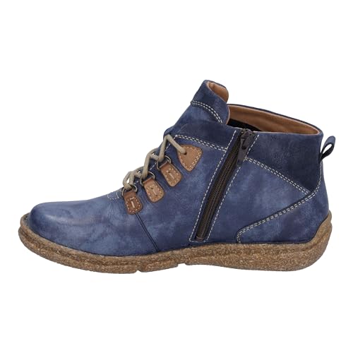 Josef Seibel Damen Schnürstiefeletten Neele 57,Weite G (Normal),Wechselfußbett,Kurzstiefel,uebergangsschuhe,Blau (Ocean-Kombi),41 EU von Josef Seibel