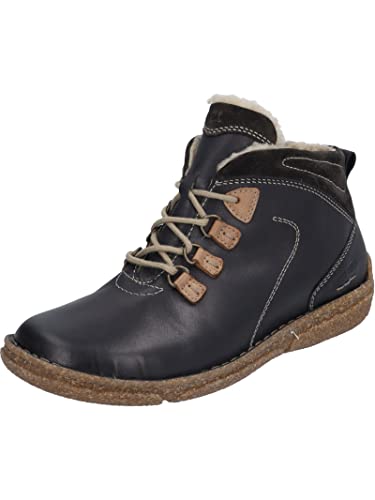 Josef Seibel Damen Schnürstiefeletten Neele 57,Weite G (Normal),Wechselfußbett,Winterschuhe,warm,gefüttert,schwarz-Kombi,37 EU von Josef Seibel