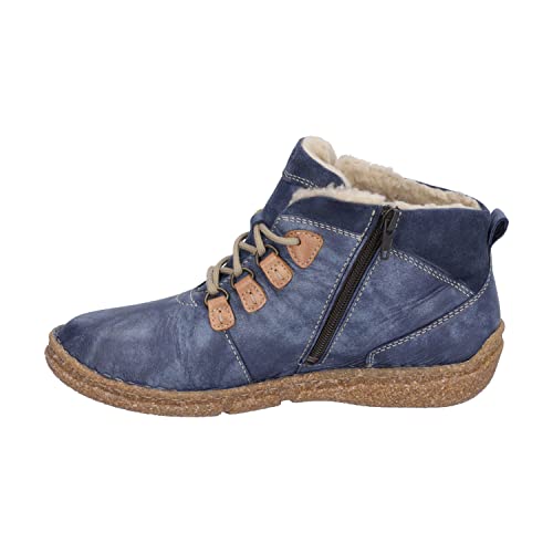 Josef Seibel Damen Schnürstiefeletten Neele 57,Weite G (Normal),Wechselfußbett,winterstiefeletten,winterschuhe,Blau (ocean-kombi),39 EU von Josef Seibel