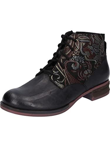 Josef Seibel Damen Schnürstiefeletten Sanja 10,Weite G (Normal),Wechselfußbett,reißverschluss,Boots,Stiefel,schwarz-Kombi,41 EU von Josef Seibel