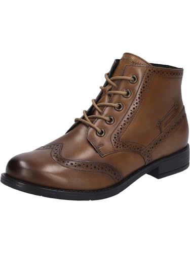 Josef Seibel Damen Schnürstiefeletten Simona 08,Weite G (Normal),Wechselfußbett,uebergangsstiefel,schnürboots,Boots,Cognac,38 EU von Josef Seibel