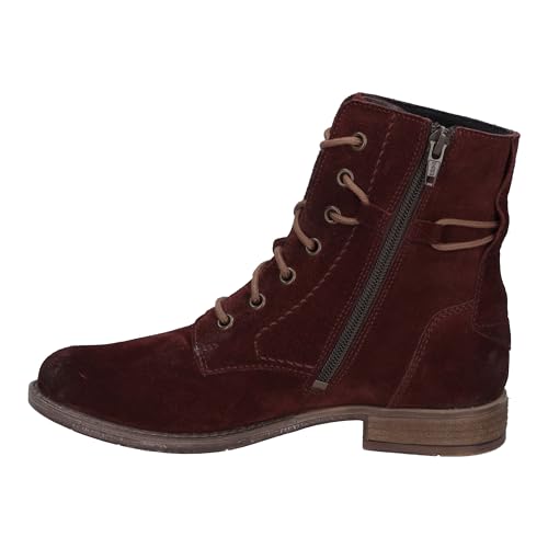 Josef Seibel Damen Schnürstiefeletten Sienna 70,Weite G (Normal),Wechselfußbett,schnürboots,reißverschluss,Boots,Rot (Carmin),39 EU von Josef Seibel