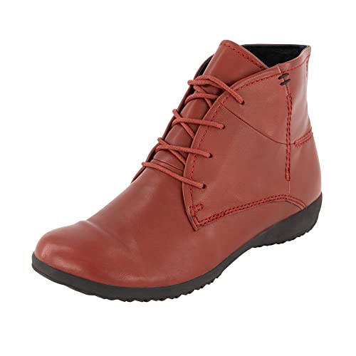 Josef Seibel Damen Stiefeletten Naly 09, Frauen Schnürstiefelette, halbstiefel schnür-bootie gefüttert winterstiefel,Rot(carmin),42 EU / 8 UK von Josef Seibel