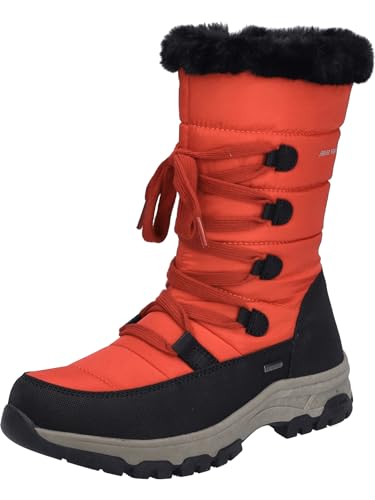 Josef Seibel Damen Winterstiefel Davos 51,Weite G (Normal),Wechselfußbett,wasserdicht,uebergangsstiefel,schwarz-rot,39 EU von Josef Seibel