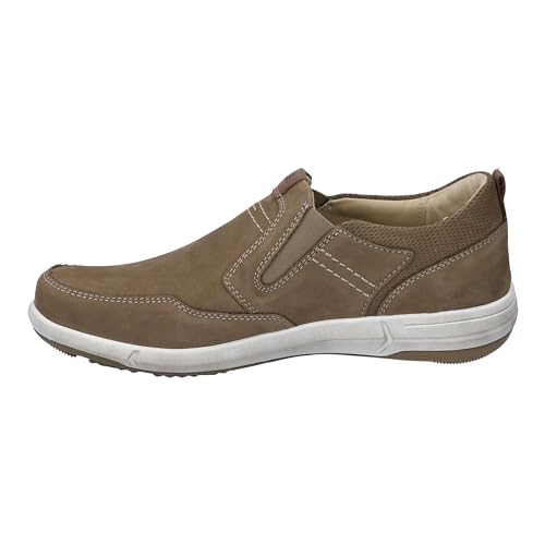 Josef Seibel Herren Slipper Enrico 04,Weite G (Normal),Wechselfußbett,Slip-ons,freitzeitschuhe,offener einschlupf,Beige (Taupe-Kombi),49 EU von Josef Seibel