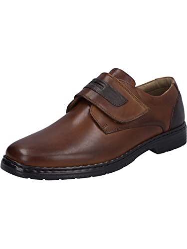 Josef Seibel Herren Kletthalbschuhe Alastair 02,Weite K (Extra weit),Wechselfußbett,Klettverschluss,Klettschuhe,Cognac-Kombi,45 EU von Josef Seibel