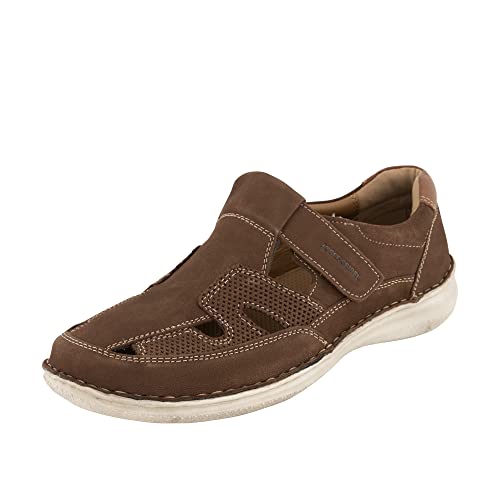 Josef Seibel Herren Halbschuhe Anvers.81, Männer Klettschuhe,extra weit,Leder,Nubukleder,Nubuk,Klettverschluss,breiter,Mehrweite,Braun,41 EU / 7 UK von Josef Seibel