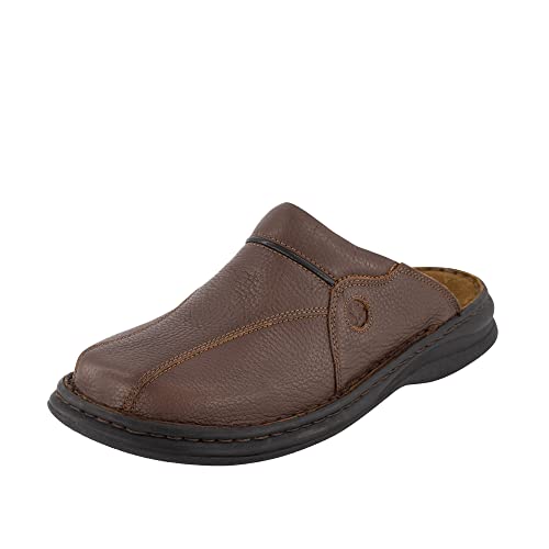 Josef Seibel Herren Hausschuhe Klaus., Männer Pantoffeln,Clogs,Slipper,Leder,Nubukleder,geschlossener,Zehenbereich,Man,Braun/Schwarz,42 EU / 8 UK von Josef Seibel