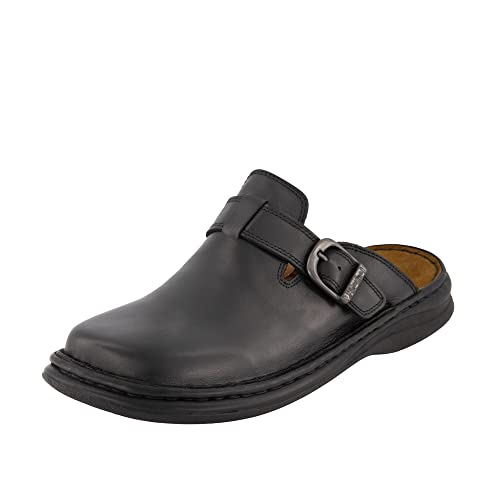 Josef Seibel Herren Hausschuhe Madrid., Männer Pantoffeln,Clogs,Übergrößen,Leder,Halbschuhe,Sommerschuhe,Freizeitschuhe,Weite G,Schwarz,39 EU / 6 UK von Josef Seibel