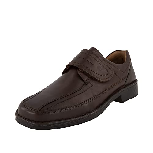 Josef Seibel Herren Kletthalbschuhe Bradfjord 06 | Extra weit (K) | Leder | Low-top | breiter Klettverschluss | komfortweite,Dunkelbraun,43 EU von Josef Seibel