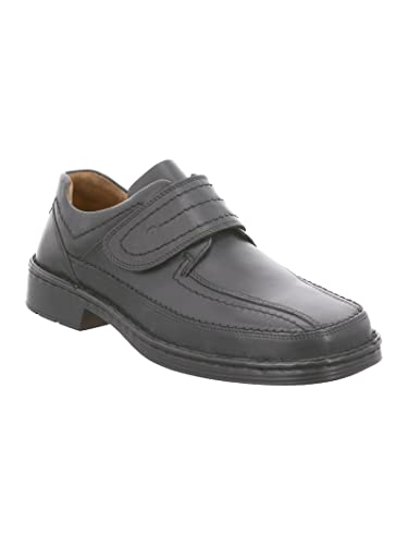 Josef Seibel Herren Kletthalbschuhe Bradfjord 06.,Weite K (Extra weit),Leder (Nappa),Klettschuhe,kletthalbschuhe,Leder,weit,Schwarz,39 EU / 6 UK von Josef Seibel