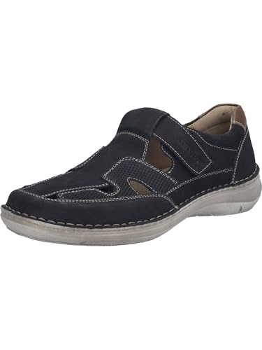 Josef Seibel Herren Kletthalbschuhe New Anvers 81,Weite K (Extra weit),Wechselfußbett,Sportschuhe,Klettverschluss,dunkelblau,40 EU von Josef Seibel