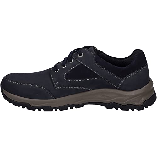 Josef Seibel Herren Low-Top Sneaker Leroy 55,Weite H (Weit),Wechselfußbett,wasserdicht,schnürschuhe,schnürer,Blau (Indigo-Kombi),45 EU von Josef Seibel