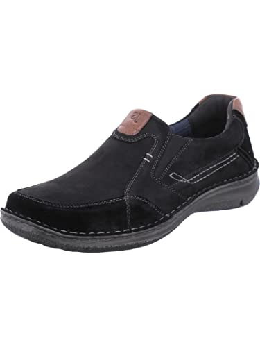 Josef Seibel Herren Slipper Anvers 63,Weite K (Extra weit),Wechselfußbett,Anzugschuhe,büro,Freizeit,Mokassins,schwarz-Kombi / 101,42 EU von Josef Seibel