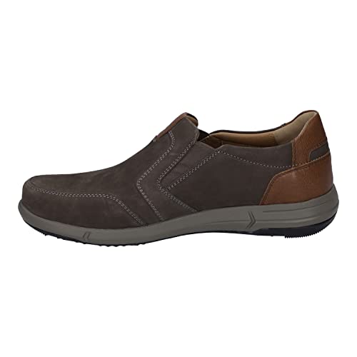 Josef Seibel Herren Slipper Enrico 18,Weite G (Normal),Wechselfußbett,offener einschlupf,Mokassins,Halbschuhe,Grau (Asphalt-Kombi),43 EU von Josef Seibel